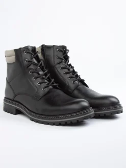 Leder-Boots in Schwarz