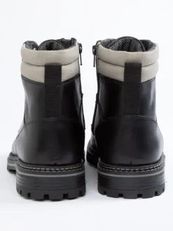 Leder-Boots in Schwarz