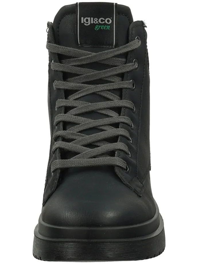 Leder-Boots in Schwarz