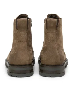 Leder-Boots in Taupe