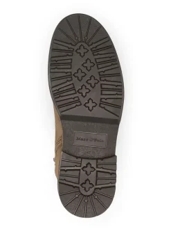 Leder-Boots in Taupe