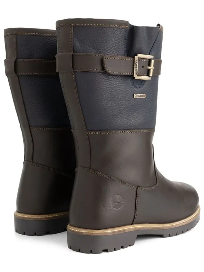 Leder-Boots "Landvik" in Dunkelblau/ Braun