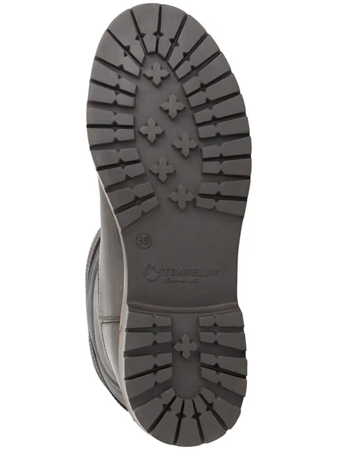 Leder-Boots "Landvik" in Dunkelblau/ Braun