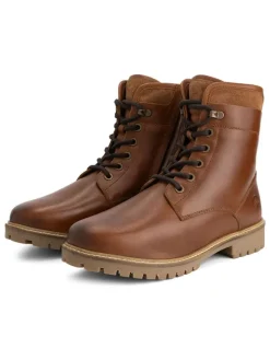 Leder-Boots "Langdets" in Hellbraun