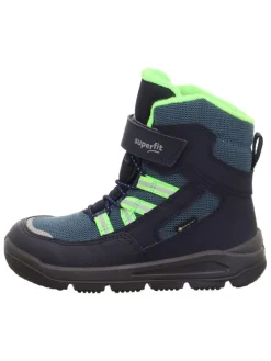 Leder-Boots "Mars" in Dunkelblau/ Grün