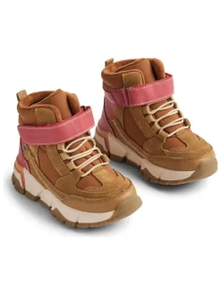 Leder-Boots "Muni Tex" in Hellbraun/ Pink
