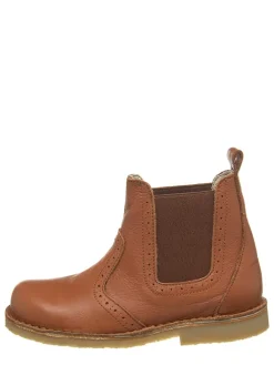 Leder-Chelsea Boots in Hellbraun