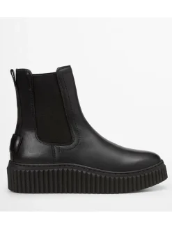 Leder-Chelsea-Boots "Bianca" in Schwarz