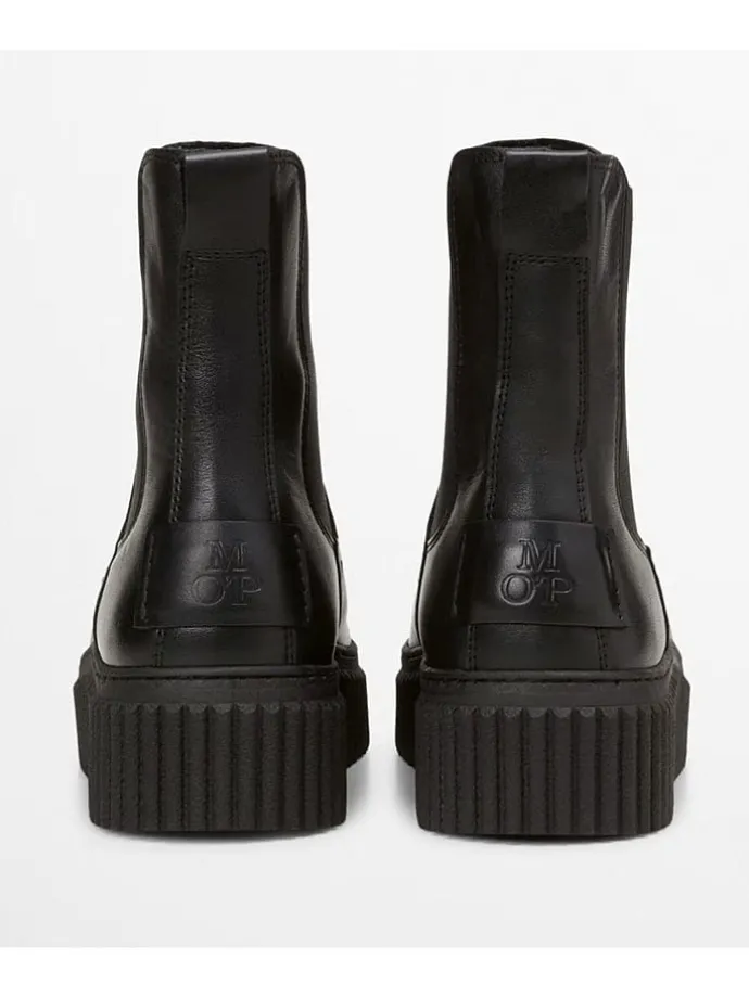 Leder-Chelsea-Boots "Bianca" in Schwarz