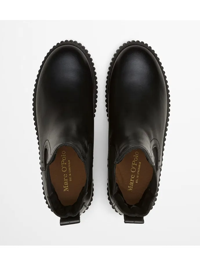 Leder-Chelsea-Boots "Bianca" in Schwarz