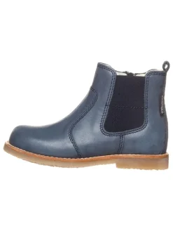 Leder-Chelsea-Boots "Caja" in Dunkelblau