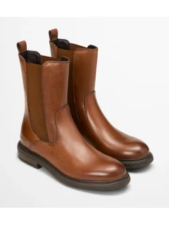 Leder-Chelsea-Boots "Cosi" in Hellbraun