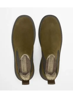 Leder-Chelsea-Boots "Elisa" in Khaki