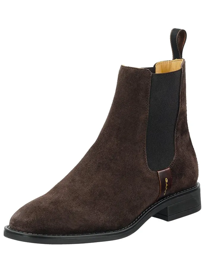 Leder-Chelsea-Boots "Fayy" in Braun