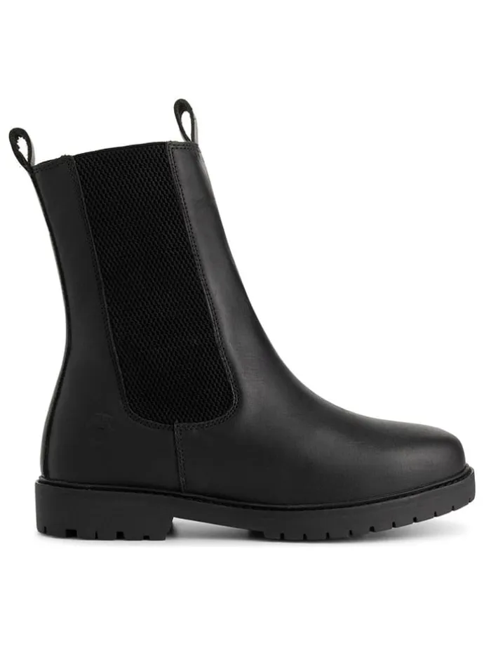 Leder-Chelsea-Boots "Herning" in Schwarz