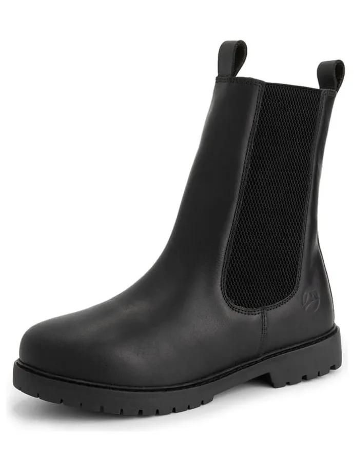 Leder-Chelsea-Boots "Herning" in Schwarz
