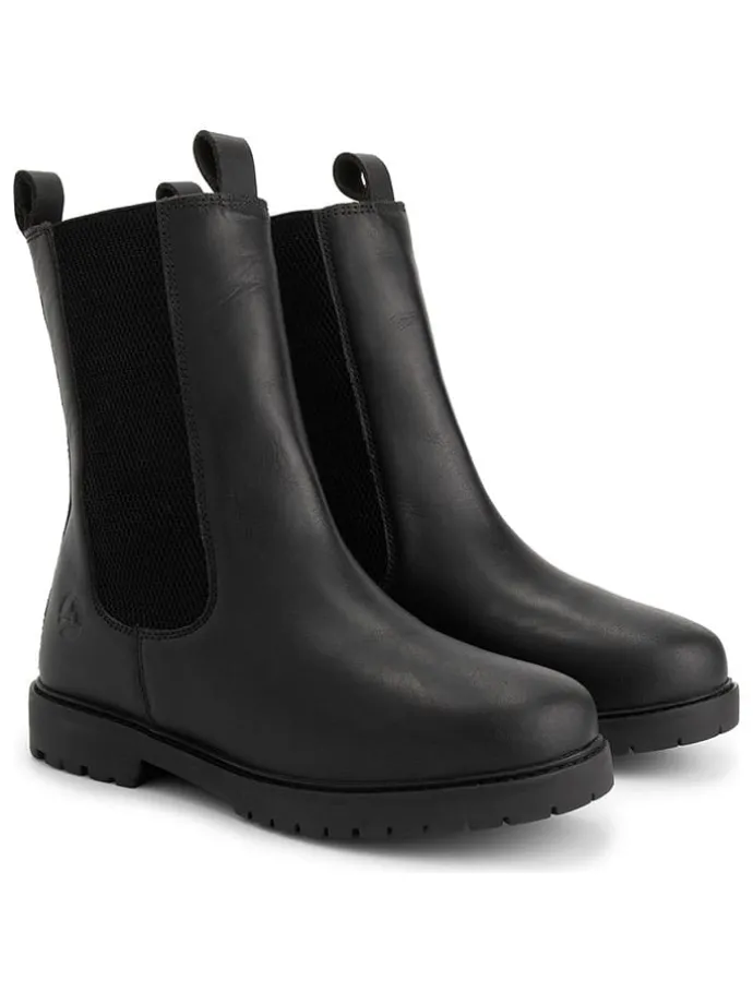 Leder-Chelsea-Boots "Herning" in Schwarz