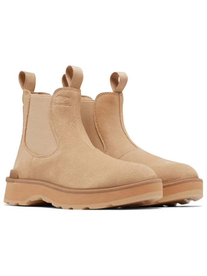 Leder-Chelsea-Boots "Hi-Line" in Beige