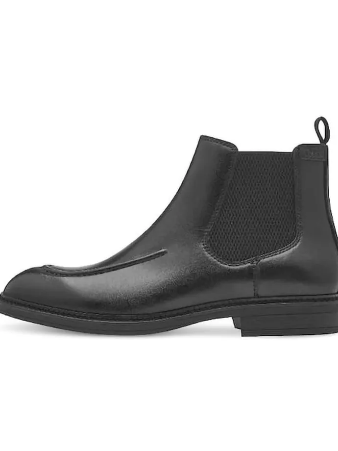 Leder-Chelsea-Boots in Anthrazit