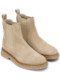 Leder-Chelsea-Boots in Beige