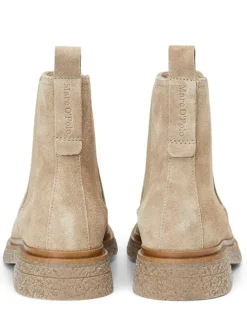Leder-Chelsea-Boots in Beige
