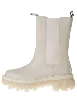 Leder-Chelsea-Boots in Beige