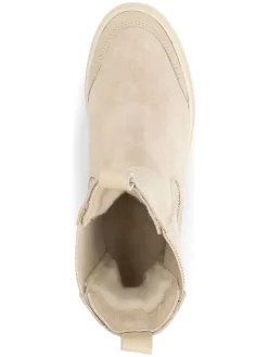 Leder-Chelsea-Boots in Beige