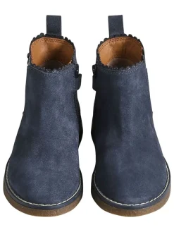 Leder-Chelsea-Boots in Blau