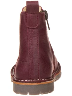 Leder-Chelsea-Boots in Bordeaux