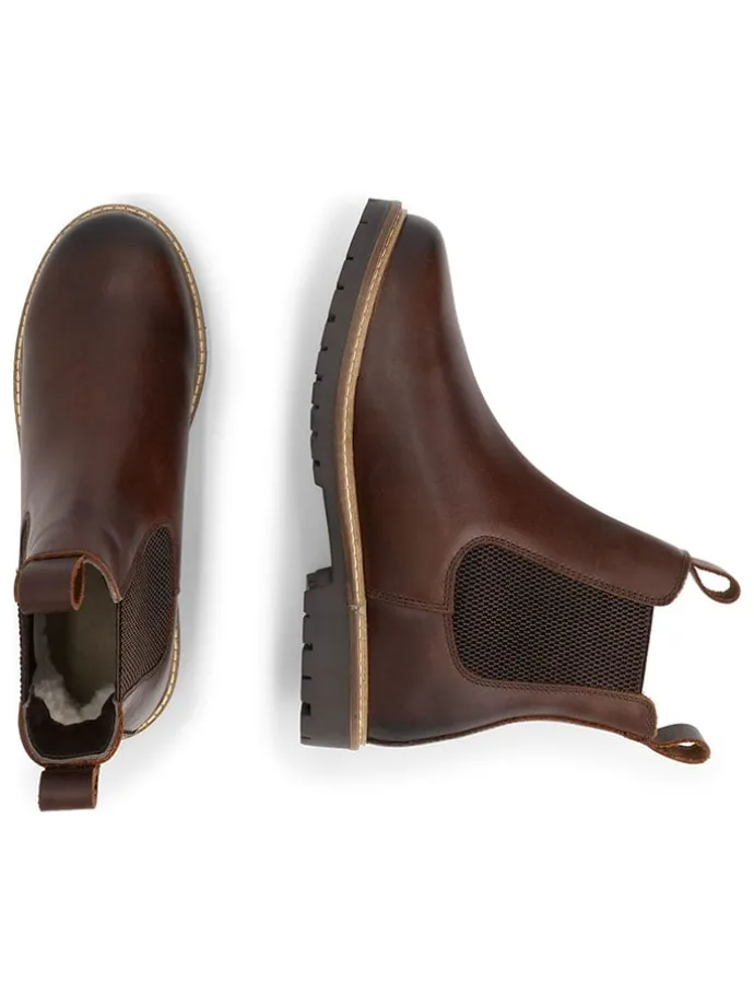 Leder-Chelsea-Boots in Braun