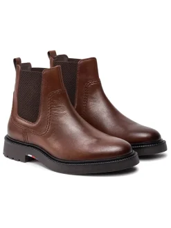 Leder-Chelsea-Boots in Braun