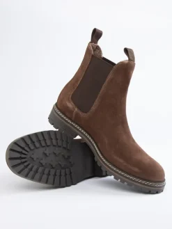 Leder-Chelsea-Boots in Braun