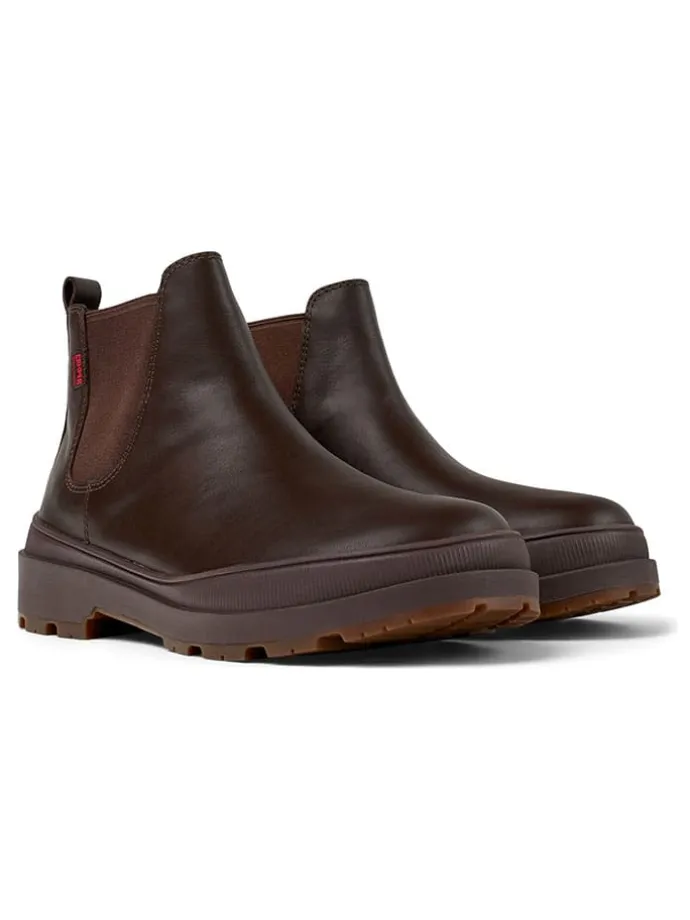 Leder-Chelsea-Boots in Braun