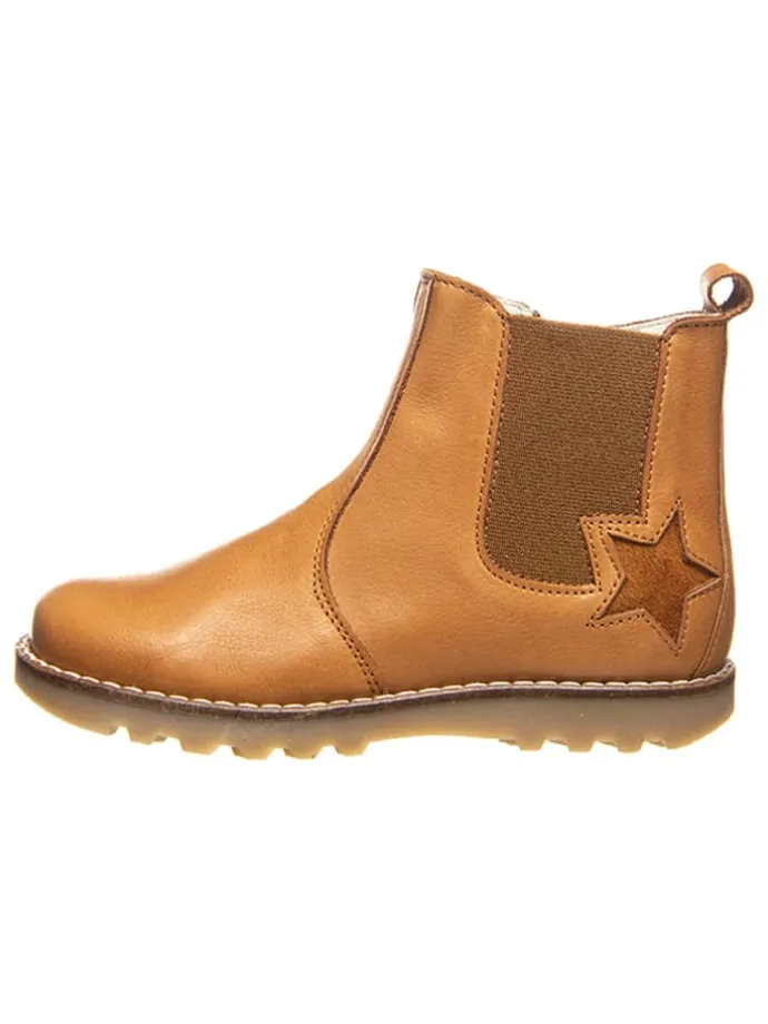 Leder-Chelsea-Boots in Camel