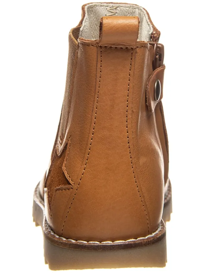 Leder-Chelsea-Boots in Camel