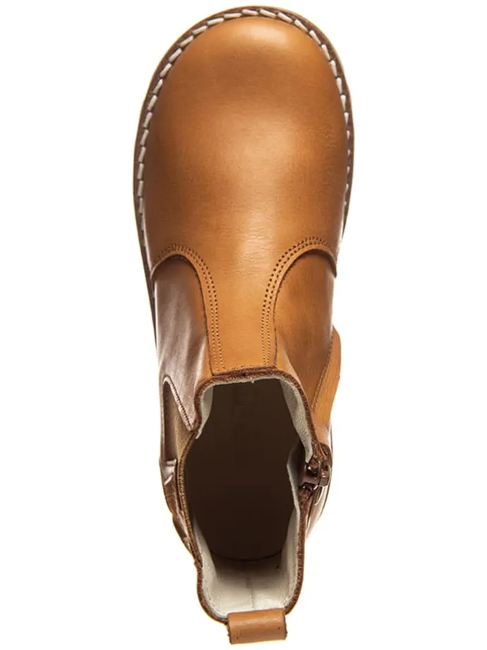 Leder-Chelsea-Boots in Camel