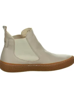 Leder-Chelsea-Boots in Creme