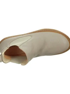 Leder-Chelsea-Boots in Creme