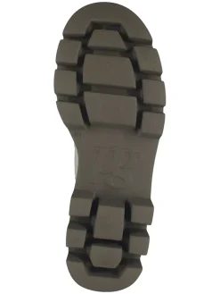 Leder-Chelsea-Boots in Creme/ Taupe