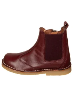 Leder-Chelsea-Boots in Dunkelrot