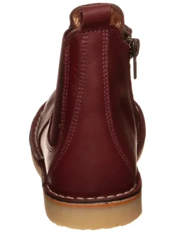 Leder-Chelsea-Boots in Dunkelrot