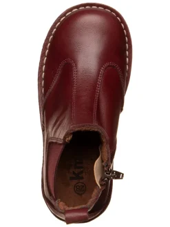 Leder-Chelsea-Boots in Dunkelrot