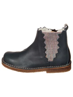 Leder-Chelsea-Boots in Dunkelblau