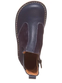 Leder-Chelsea-Boots in Dunkelblau