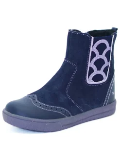 Leder-Chelsea-Boots in Dunkelblau