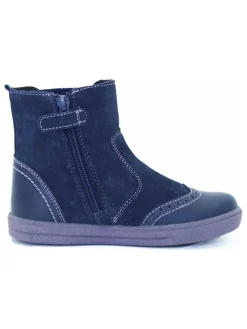 Leder-Chelsea-Boots in Dunkelblau