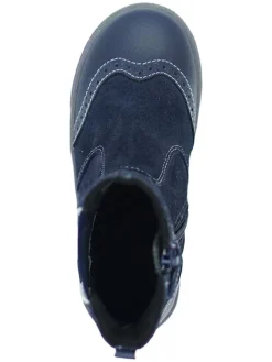 Leder-Chelsea-Boots in Dunkelblau