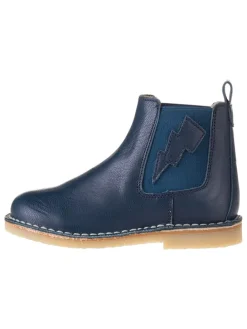 Leder-Chelsea-Boots in Dunkelblau