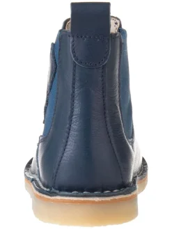 Leder-Chelsea-Boots in Dunkelblau