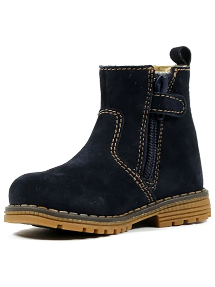 Leder-Chelsea-Boots in Dunkelblau